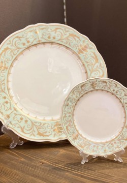 SET SOTTOPIATTO E PIATTINO PANE set Sun decoro oro