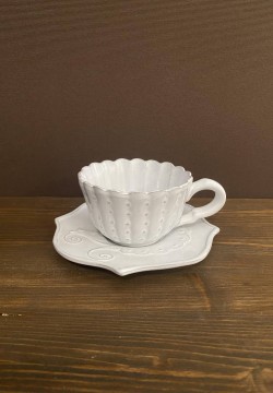 ATTREZZATURA PER BUFFET set tazzina té e piattino modello Virginia