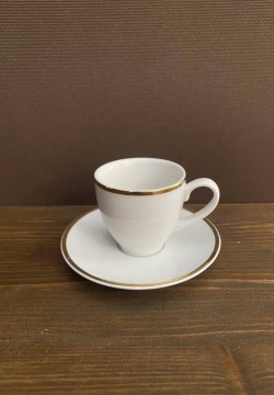 ATTREZZATURA PER BUFFET set tazzina caffé e piattino filo oro